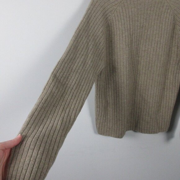 Club Monaco 100% Wool V-Neck Sweater Men's L Ribbed Pullover Casual Green 436 - Picture 6 of 11